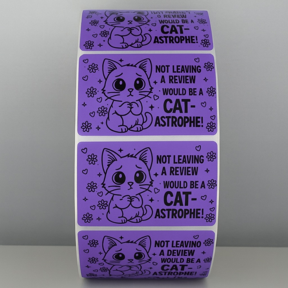 Cat Review Stickers – Cute Not Leaving a Review Would Be a Catastrophe Labels - Picture 3 of 11